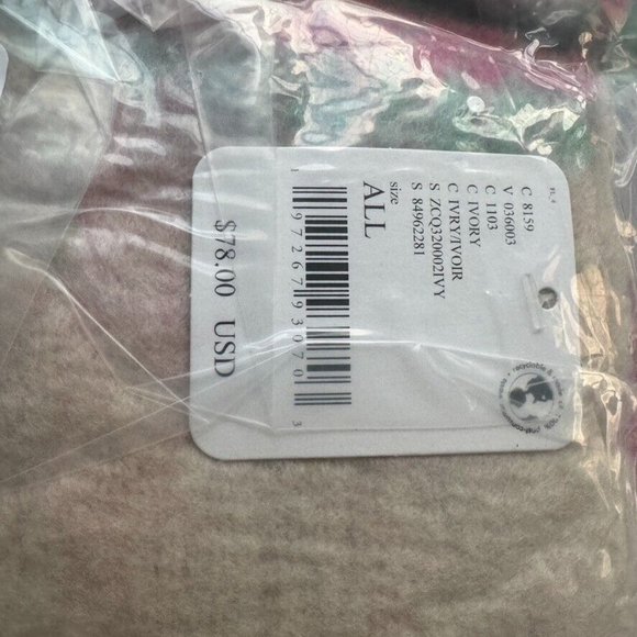 FREE PEOPLE Fringe Throw Blanket Skye Pink Blue White Stripes - Picture 6 of 8